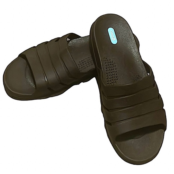 Oka B Unisex Spa Comfort Slip On Sandals Brown Slides - Picture 3 of 12